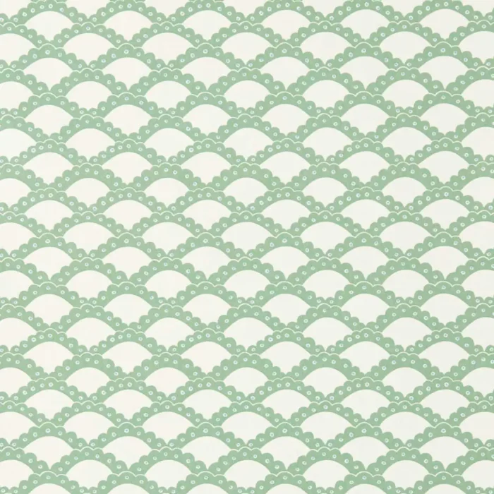 Scallop Frill Wallpaper - Jade swatch