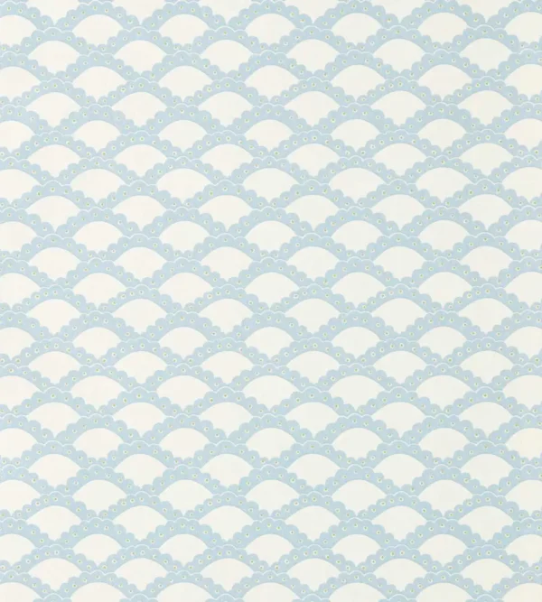 Scallop Frill Wallpaper - Cornflower by Scallop Frill Wallpaper from Scion Pomona Wallpapers collection - blue misc