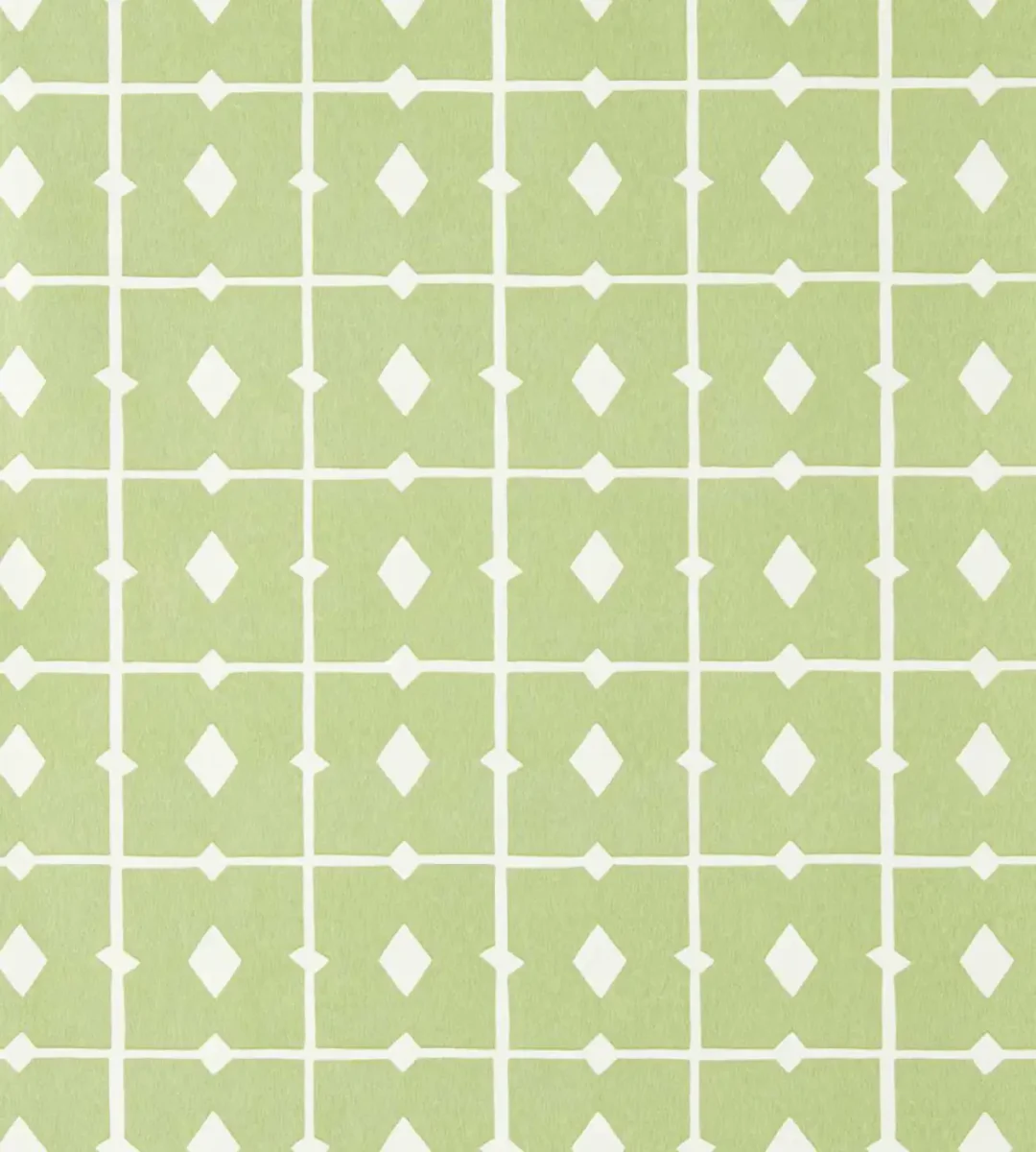 Tiles Wallpaper - Pea Green by Tiles Wallpaper from Scion Pomona Wallpapers collection - green checked