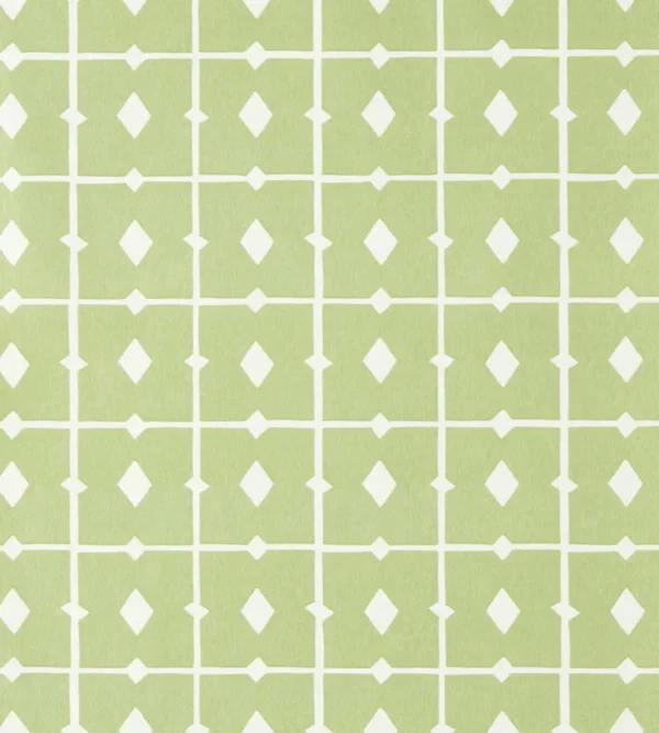 Tiles Wallpaper - Pea Green by Tiles Wallpaper from Scion Pomona Wallpapers collection - green checked