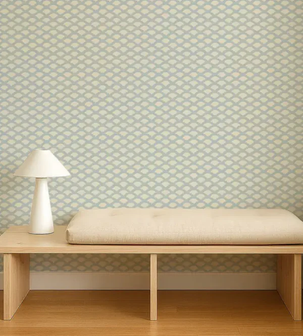 Scallop Frill Wallpaper - Cornflower by Scallop Frill Wallpaper from Scion Pomona Wallpapers collection - blue misc