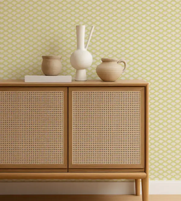 Scallop Frill Wallpaper - Buttercup by Scallop Frill Wallpaper from Scion Pomona Wallpapers collection - yellow misc