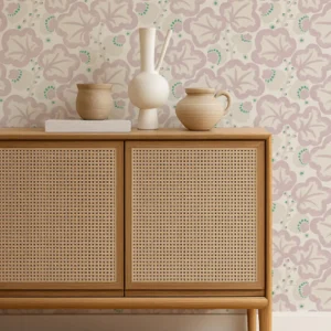 Poppy Pod Wallpaper from Scion Pomona Wallpapers collection - pink botanical