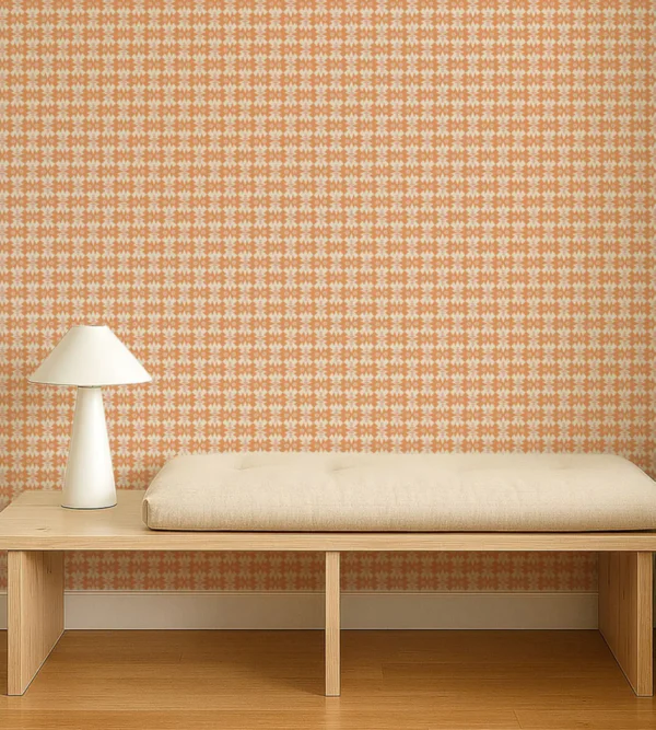 Owl Butterfly Wallpaper - Tangerine Blush by Owl Butterfly Wallpaper from Scion Pomona Wallpapers collection - orange misc