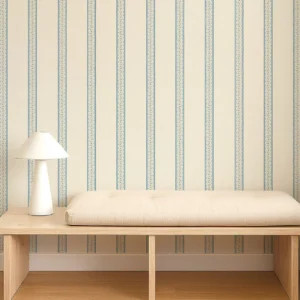 Fondant Stripe Wallpaper from Scion Pomona Wallpapers collection - blue striped