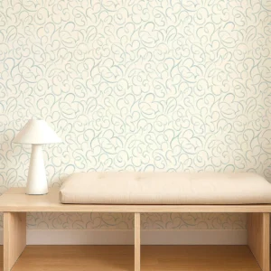 Flo Swirl Wallpaper from Scion Pomona Wallpapers collection - blue contemporary
