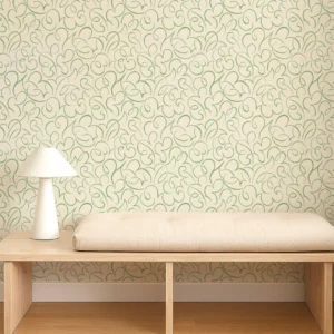 Flo Swirl Wallpaper from Scion Pomona Wallpapers collection - green contemporary
