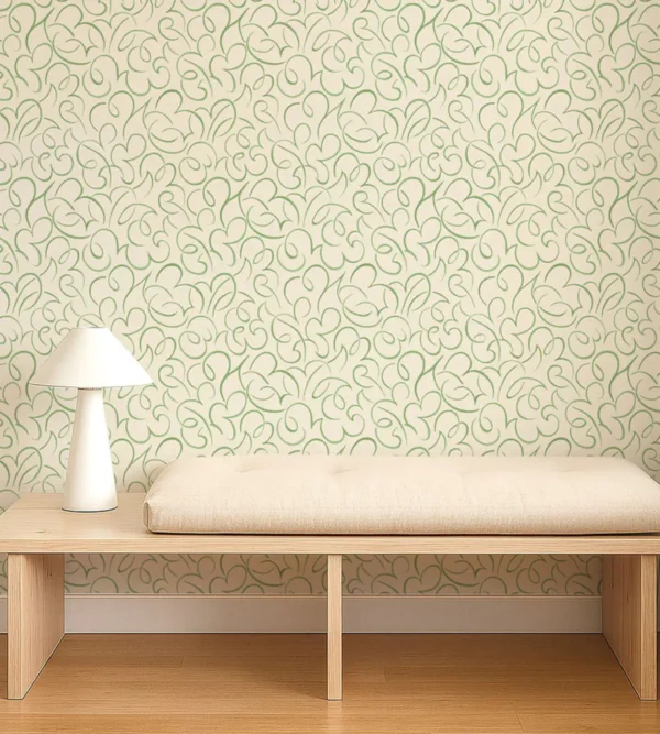 Flo Swirl Wallpaper from Scion Pomona Wallpapers collection - green contemporary