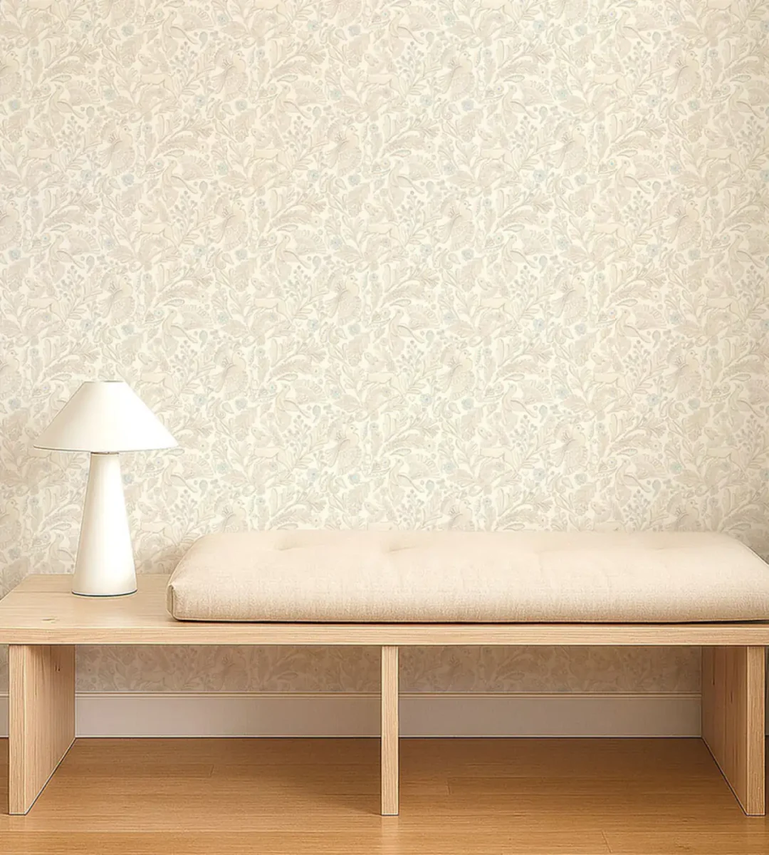 Dove Deer Wallpaper - Pebble by Dove Deer Wallpaper from Scion Pomona Wallpapers collection - neutral animal