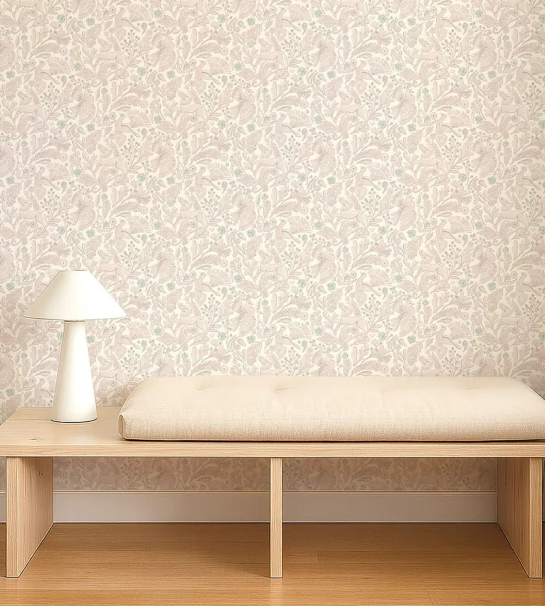 Dove Deer Wallpaper from Scion Pomona Wallpapers collection - pink animal