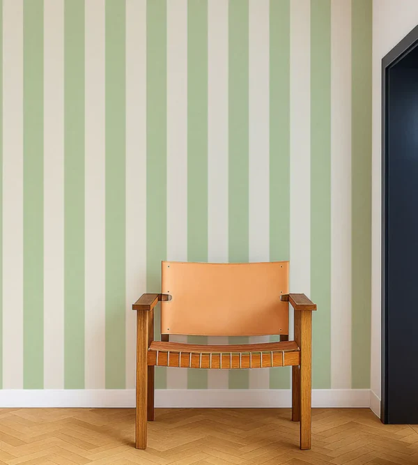 Central Stripe Wallpaper from Scion Pomona Wallpapers collection - black-grey striped