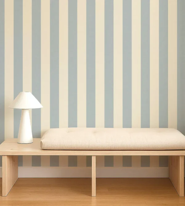 Central Stripe Wallpaper from Scion Pomona Wallpapers collection - blue striped