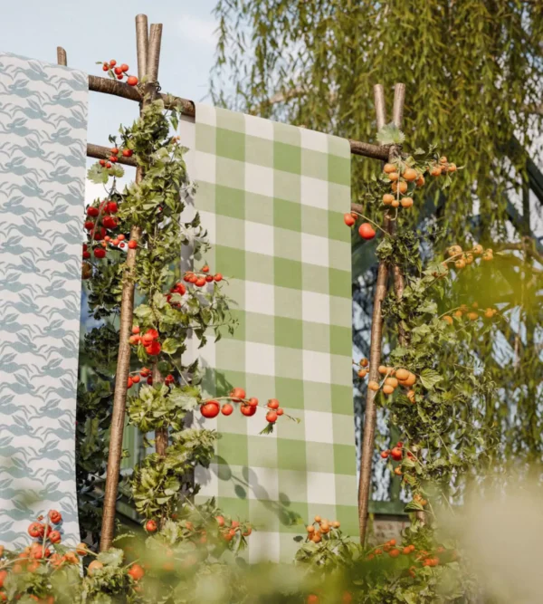 Central Check Wallpaper - Pea Green by Central Check Wallpaper from Scion Pomona Wallpapers collection - green checked