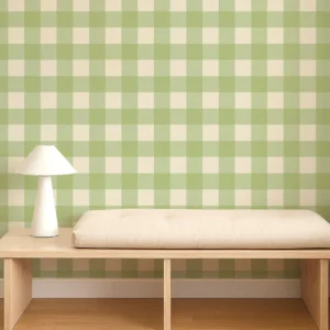 Central Check Wallpaper from Scion Pomona Wallpapers collection - green checked