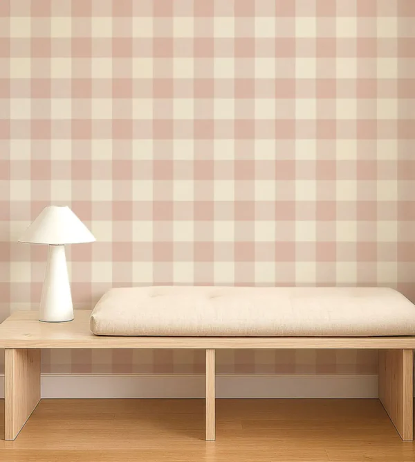 Central Check Wallpaper from Scion Pomona Wallpapers collection - pink checked