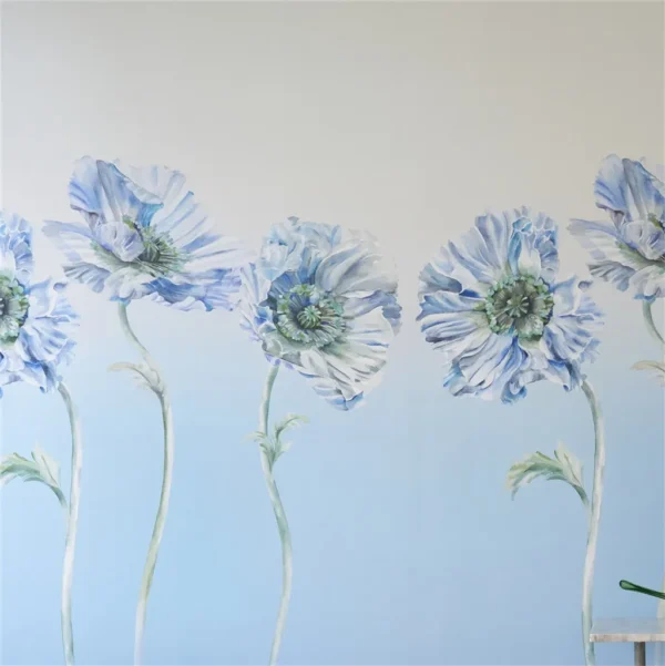Coquelicot Wallpaper from Designers Guild Palette Provencale Wallpapers collection - blue botanical