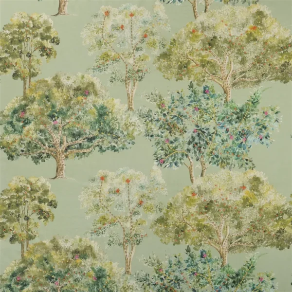 Bosquet Fabric - Sauvage Forest by Bosquet Fabric from Designers Guild Palette Provencale collection - green botanical embroideried