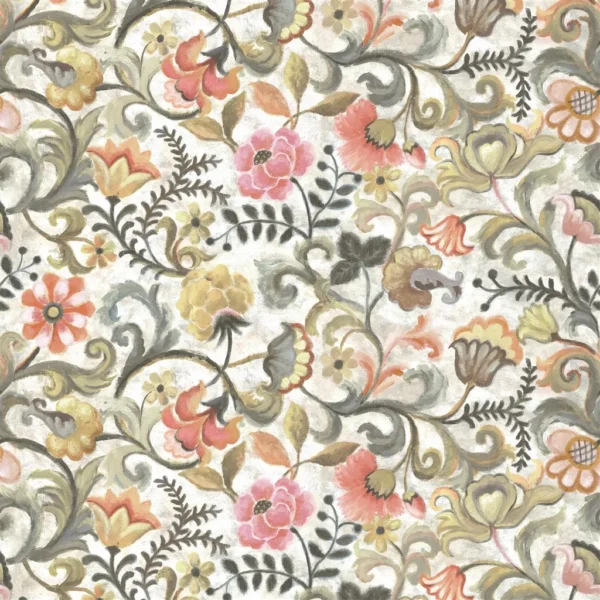 Osier Fabric - Damassé Travertine by Osier Fabric from Designers Guild Palette Provencale collection - brown botanical linen