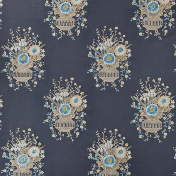 Palette Fabric from Designers Guild Palette Provencale collection - blue botanical embroideried