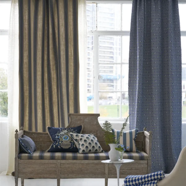 Toile Fabric from Designers Guild Palette Provencale collection - blue checked woven