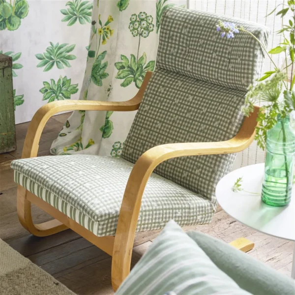Toile Fabric - Vichy Emerald by Toile Fabric from Designers Guild Palette Provencale collection - green checked woven