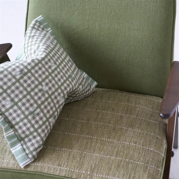 Toile Fabric - Vichy Emerald by Toile Fabric from Designers Guild Palette Provencale collection - green checked woven