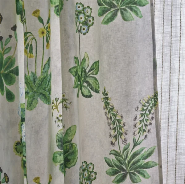 Primevère Fabric - Emerald by Primevère Fabric from Designers Guild Palette Provencale collection - green botanical linen