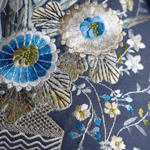 Palette Fabric from Designers Guild Palette Provencale collection - blue botanical embroideried