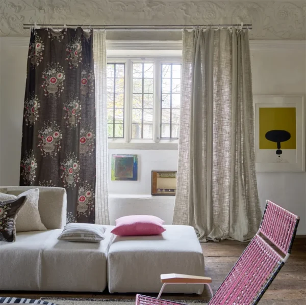 Palette Fabric from Designers Guild Palette Provencale collection - brown botanical embroideried