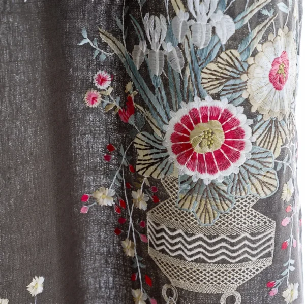 Palette Fabric from Designers Guild Palette Provencale collection - brown botanical embroideried