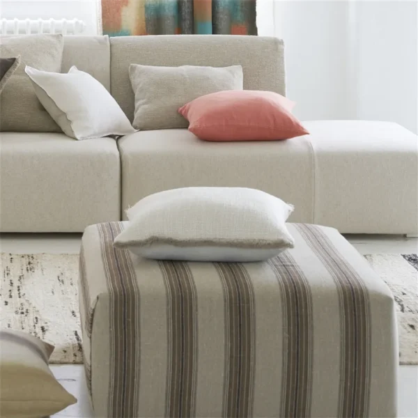 Loire Fabric - Peat by Loire Fabric from Designers Guild Palette Provencale collection - brown striped linen