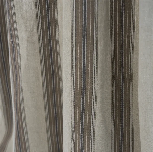 Loire Fabric - Peat by Loire Fabric from Designers Guild Palette Provencale collection - brown striped linen