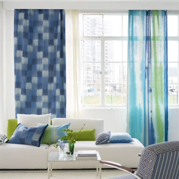 Harlyn Fabric - Bay Indigo by Harlyn Fabric from Designers Guild Palette Provencale collection - blue contemporary printed