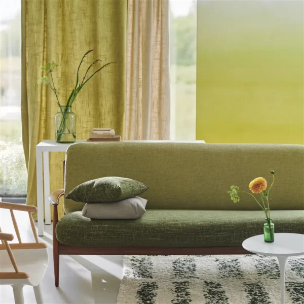 Zezere Fabric - Teal by Zezere Fabric from Designers Guild Isere collection - orange plain woven