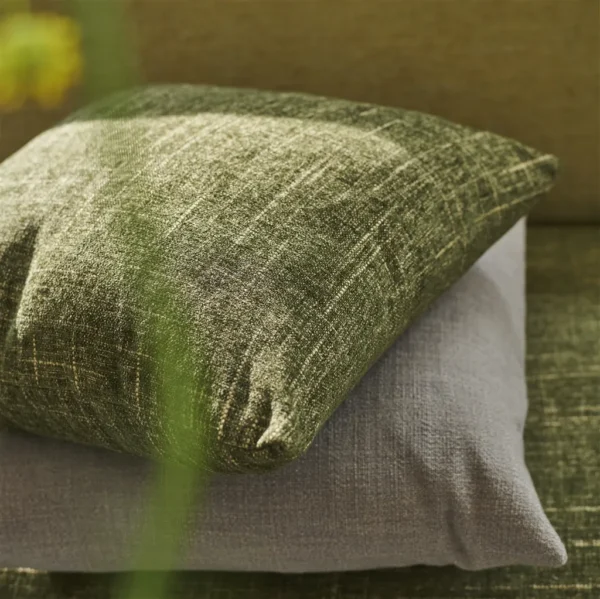 Zezere Fabric - Teal by Zezere Fabric from Designers Guild Isere collection - orange plain woven