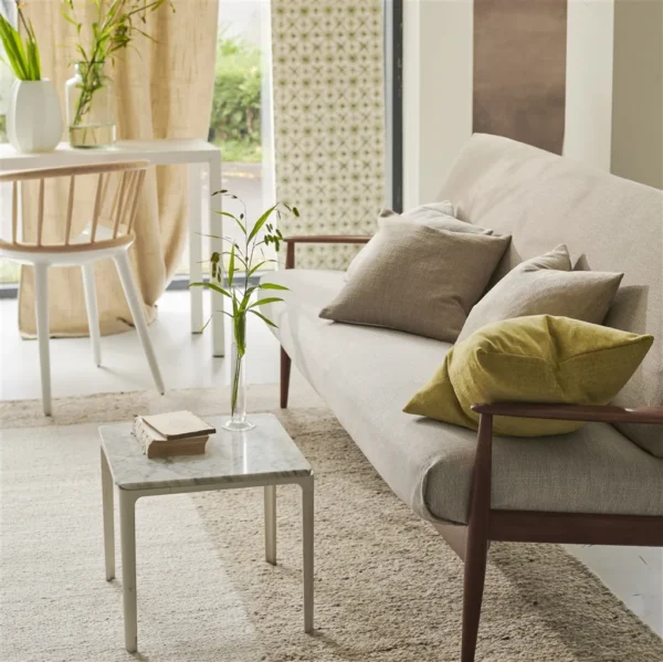 Zezere Fabric - Slate by Zezere Fabric from Designers Guild Isere collection - black-grey plain woven