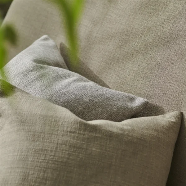 Zezere Fabric - Slate by Zezere Fabric from Designers Guild Isere collection - black-grey plain woven