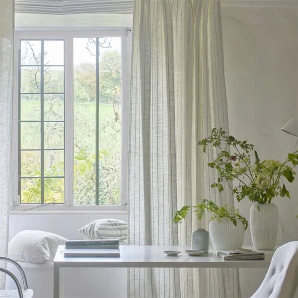 Isère Fabric - Alabaster by Isère Fabric from Designers Guild Isere collection - neutral striped woven
