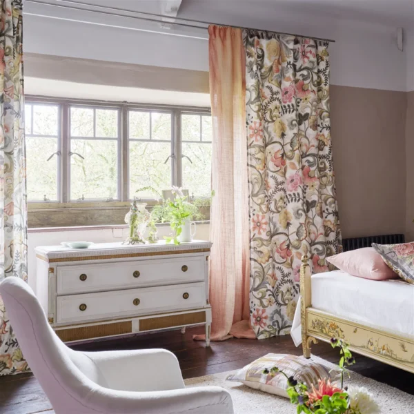 Cassien Fabric - Terracotta by Cassien Fabric from Designers Guild Isere collection - brown striped woven