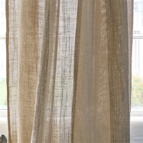 Cassien Fabric - Slate by Cassien Fabric from Designers Guild Isere collection - brown striped woven