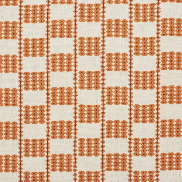 Flint Fabric - Auburn by Flint Fabric from iLiv Elaris collection - orange checked printed
