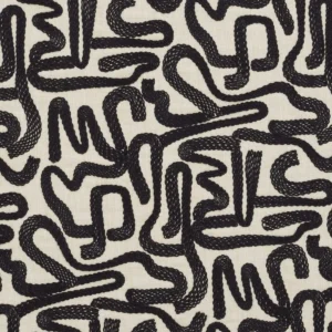 Script Fabric from iLiv Elaris collection - black-grey misc woven