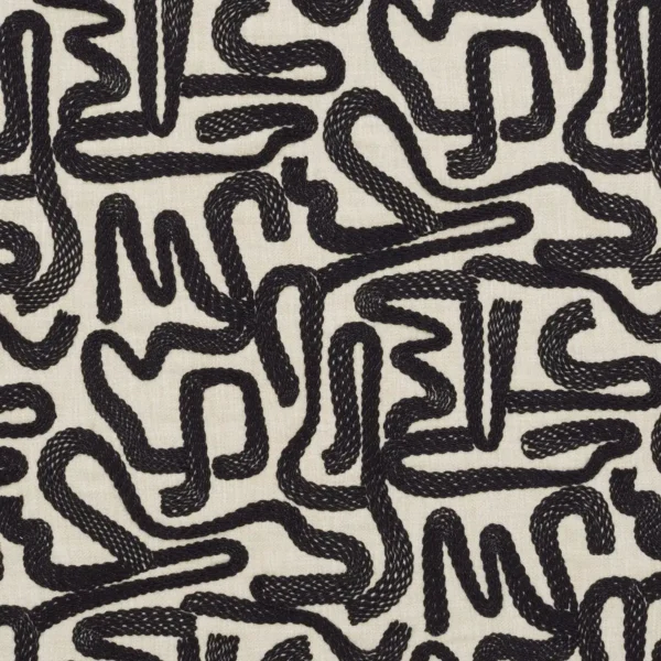Script Fabric - Graphite by Script Fabric from iLiv Elaris collection - black-grey misc woven