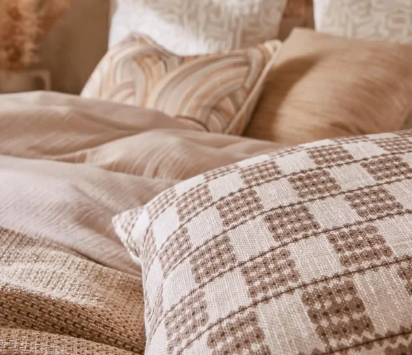 Flint Fabric - Linen by Flint Fabric from iLiv Elaris collection - neutral checked printed