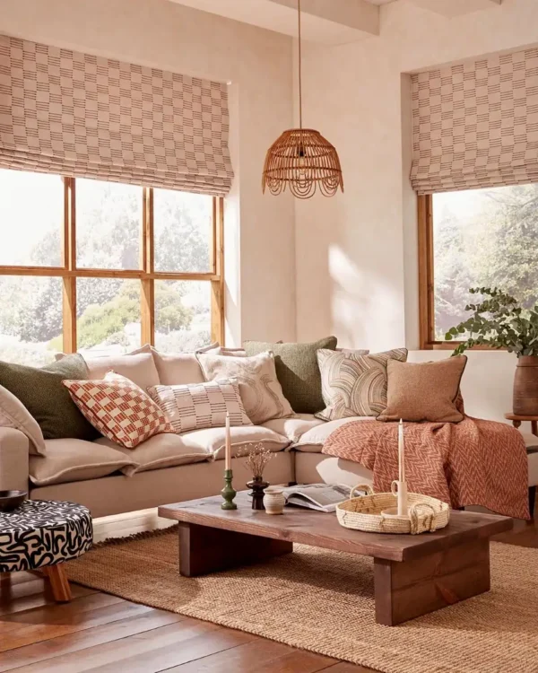 Arco Fabric - Auburn by Flint Fabric from iLiv Elaris collection - orange checked printed