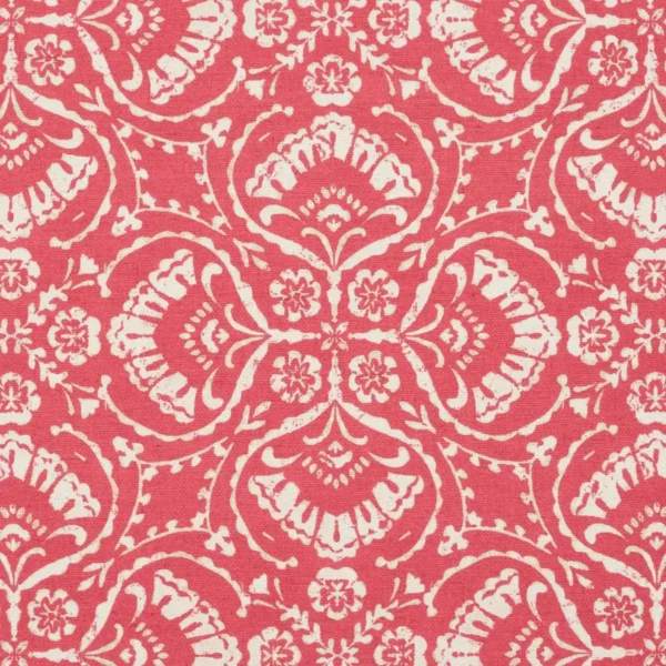 Castelle Fabric - Carmine by Castelle Fabric from iLiv Tree of Life collection - red botanical printed