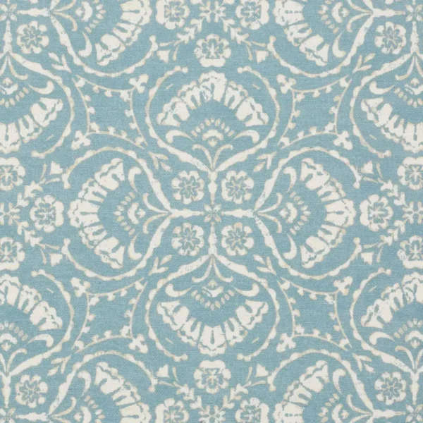 Castelle Fabric - Petrol by Castelle Fabric from iLiv Tree of Life collection - blue botanical printed