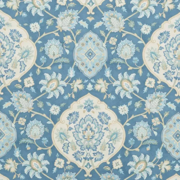 Perseus Fabric - Sapphire by Perseus Fabric from iLiv Tree of Life collection - blue botanical printed