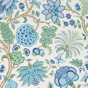 Tree of Life Fabric from iLiv Tree of Life collection - blue botanical printed