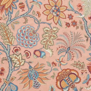 Tree of Life Fabric from iLiv Tree of Life collection - orange botanical printed